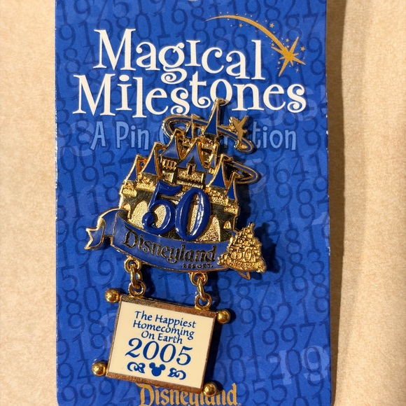 Disney Jewelry - Disney 50th Anniversary Disneyland Pin “Magical Milestones” 2005 Dangle NOC